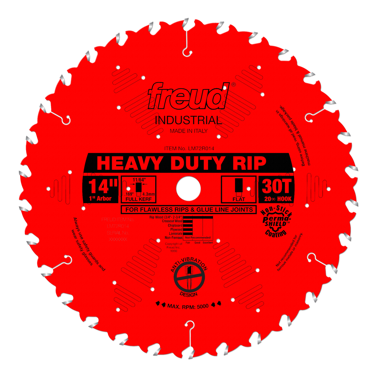 Freud Heavy Duty Rip Blade 14 in. Diameter Red