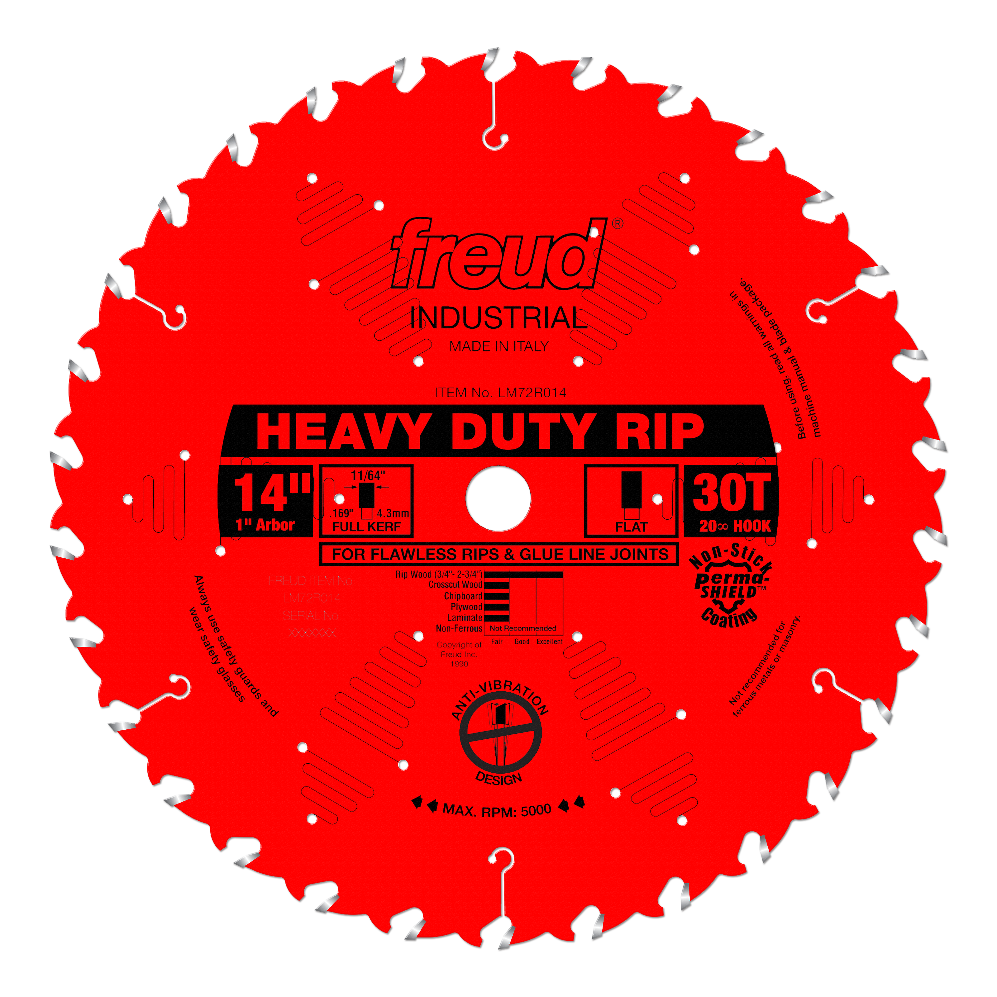 Freud Heavy Duty Rip Blade 14" Diameter Red