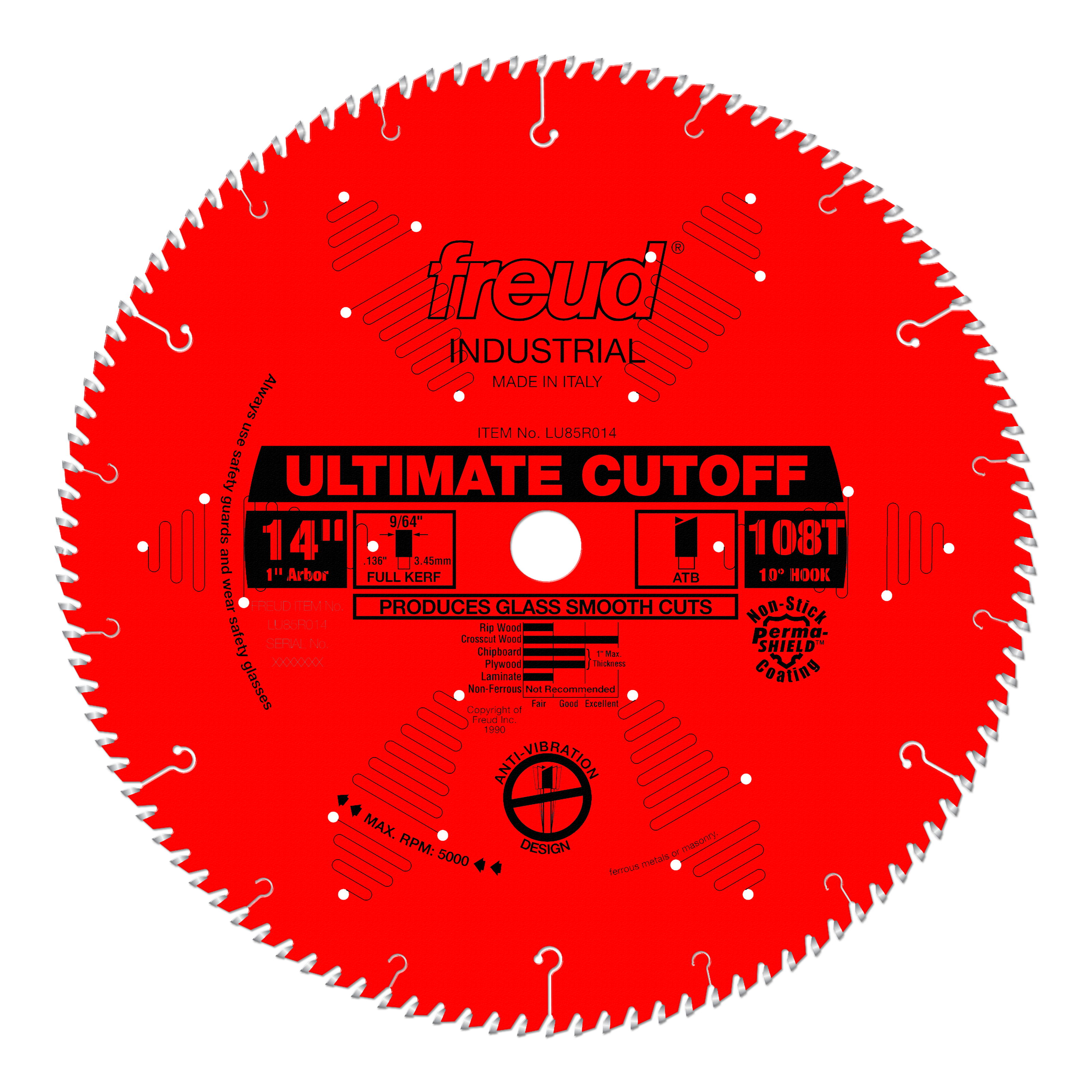 Freud Cut-Off Carbide Blade 14" Diameter Red