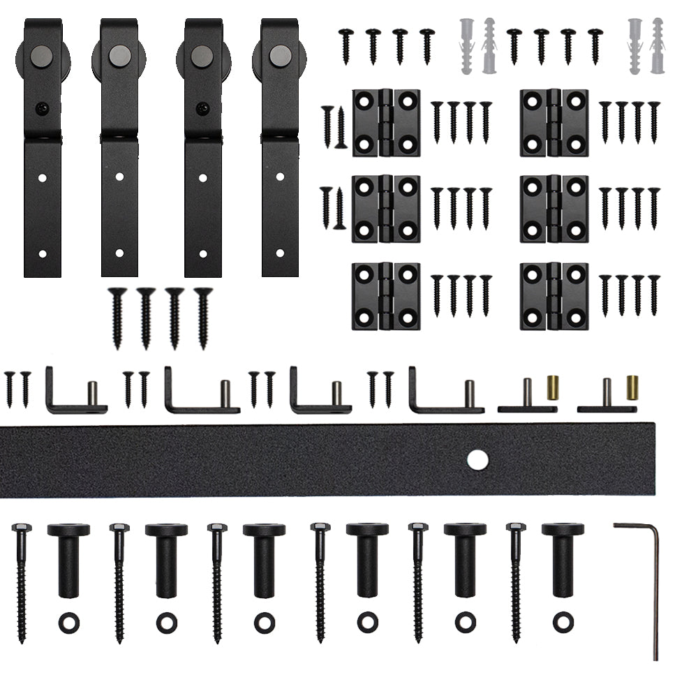 Bifold Mini Barn Door Hardware Kit Front Mount Rail