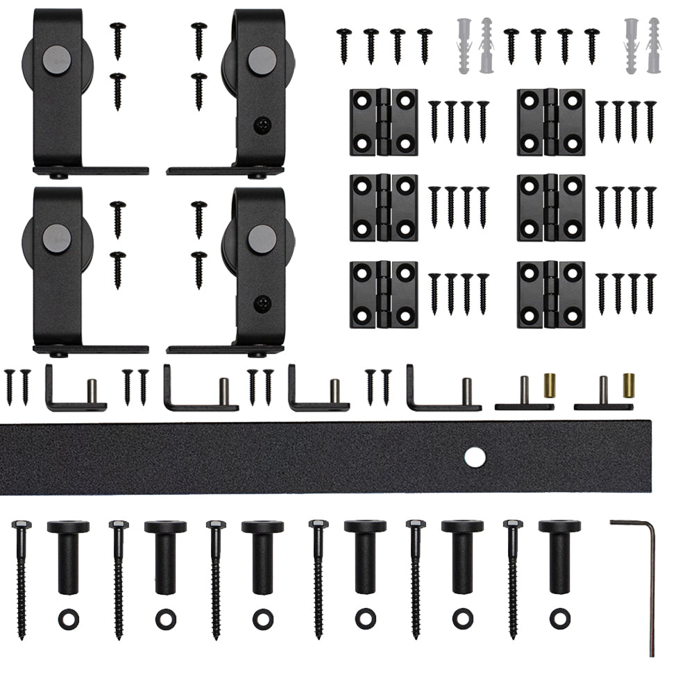 Bifold Mini Barn Door Hardware Kit Top Mount Rail
