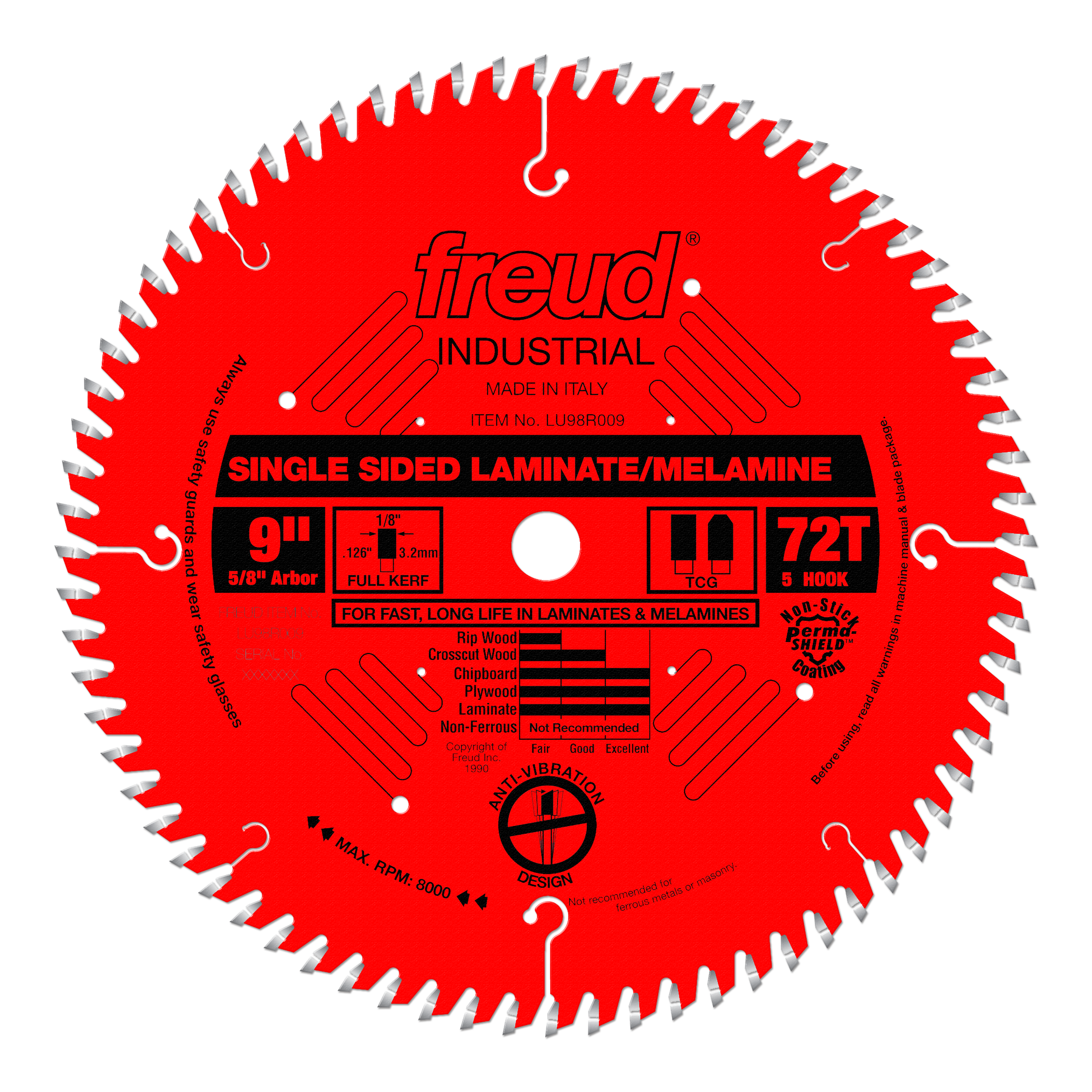 Freud Single Sided Laminate/Melamine Blade 9" Diameter