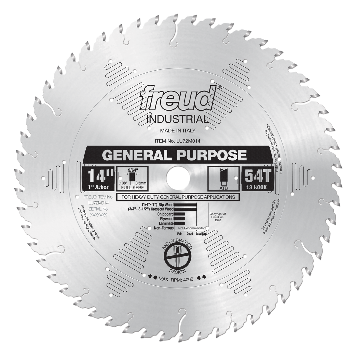 Freud Industrial Carbide Saw Blades 14 in. Diameter Silver