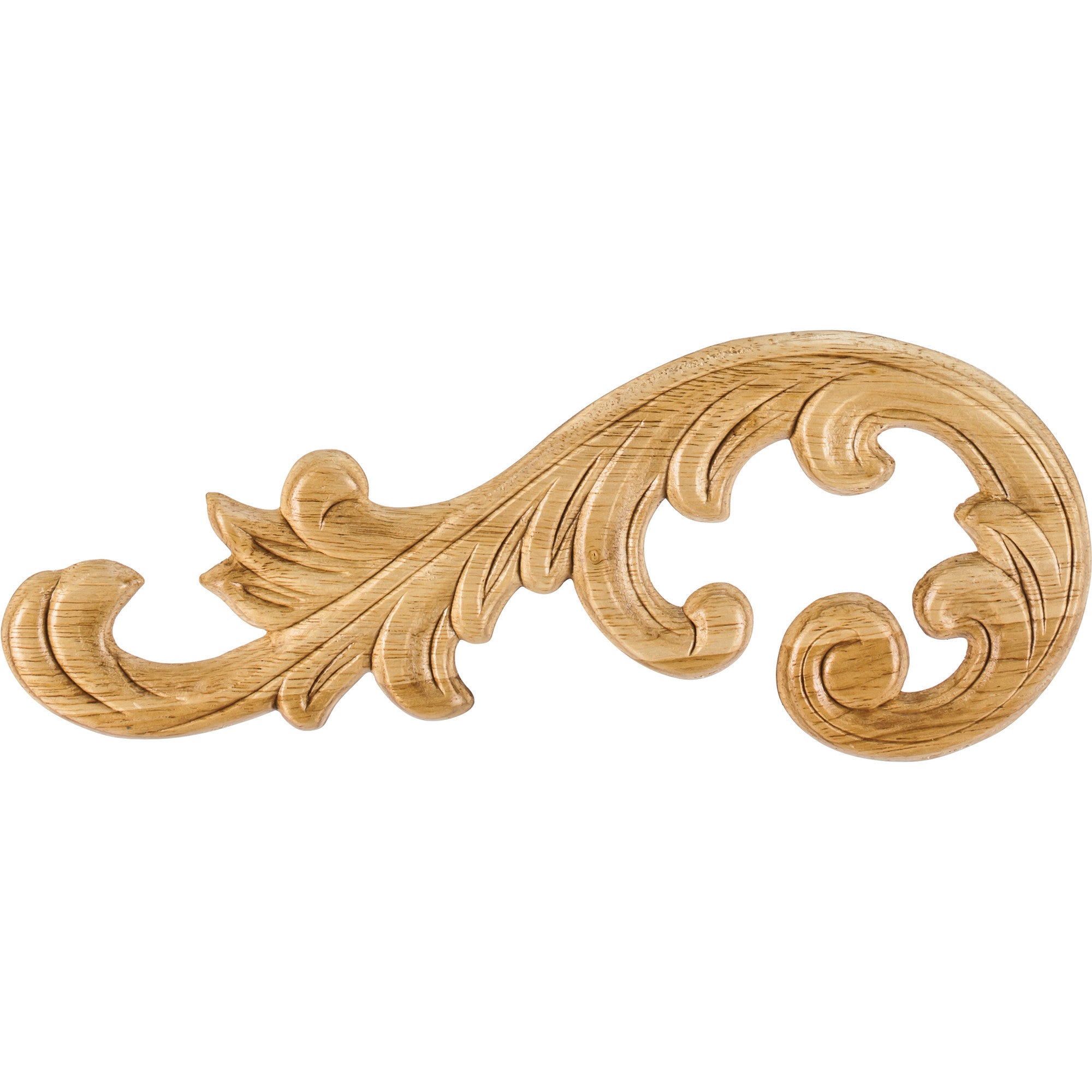 Hardware Resources 10-5/8" x 5/16" x 4-3/8" Pressed Applique Left, Rubberwood