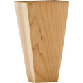 Hardware Resources Square Tapered Shaker Bun Foot Rubberwood 4-1/2" Length