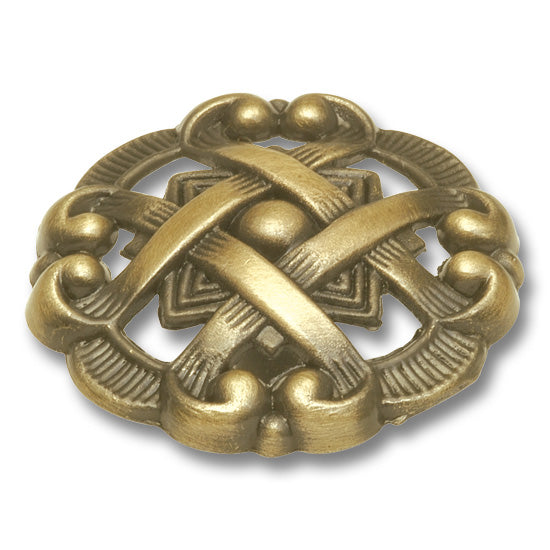 Hickory Hardware Cavalier Knob Zinc Antique Brass 1-1/2 in. Diameter 5/16 in. Projection