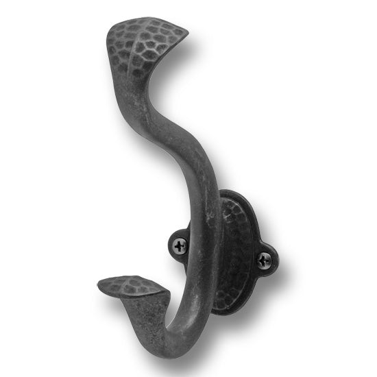 Hickery Hardware Hook Zinc Black Iron 1-3/8" Center to Center