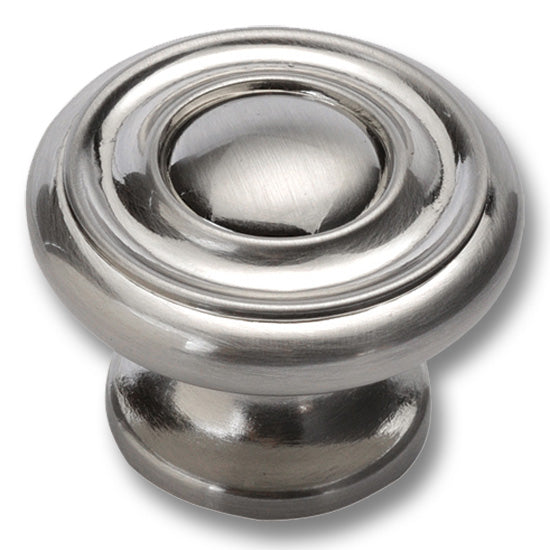 Hickery Hardware Cottage Knob Satin Nickel 1-1/2" Diameter 1-1/8" Projection