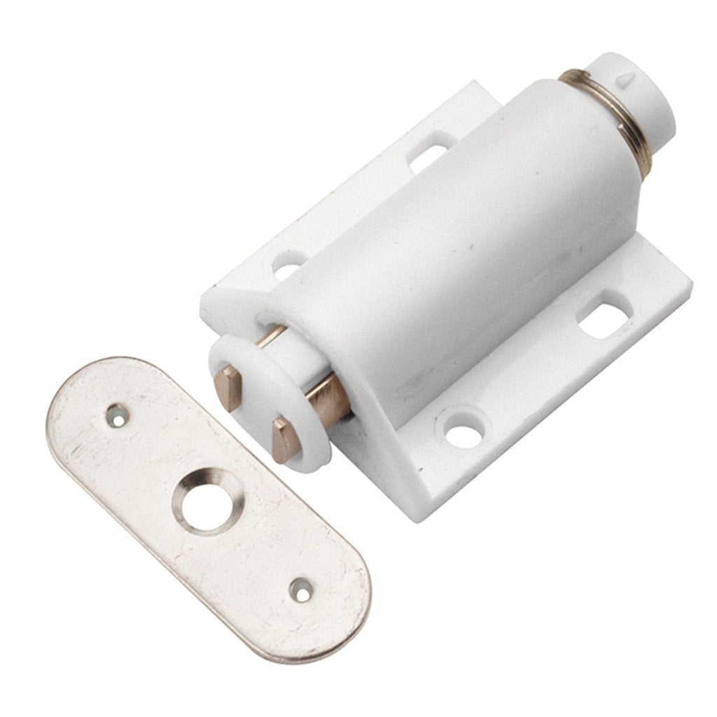 Hickery Hardware Spring Release Touch Latch Plastic 7/8" White