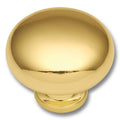 Hickery Hardware Williamsburg Knob Polished Brass Round 1-1/16" Projection