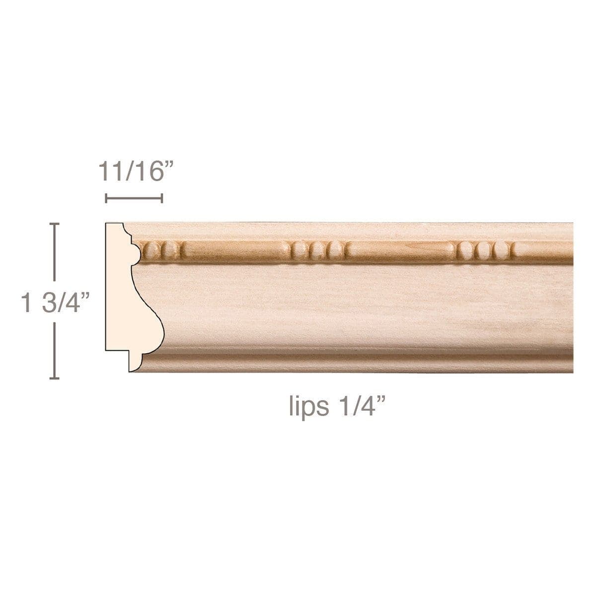 Bead and Barrel (Lips 1/4), 1 3/4"w x 11/16"d