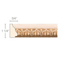 Large Tuscan Country Frieze(Repeats 21), 5 1/4''w x 13/16''d x 8' length Maple
