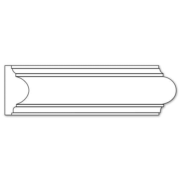 Small Rope Half Round Lineal, 1''w x 1/2''d x 8' length Resin