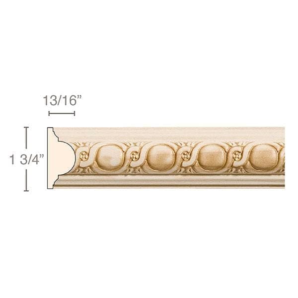 Rinceau Scrolls (Repeats 11 1/2 MT=7/8), 5 1/2''w x 13/16''d Resin
