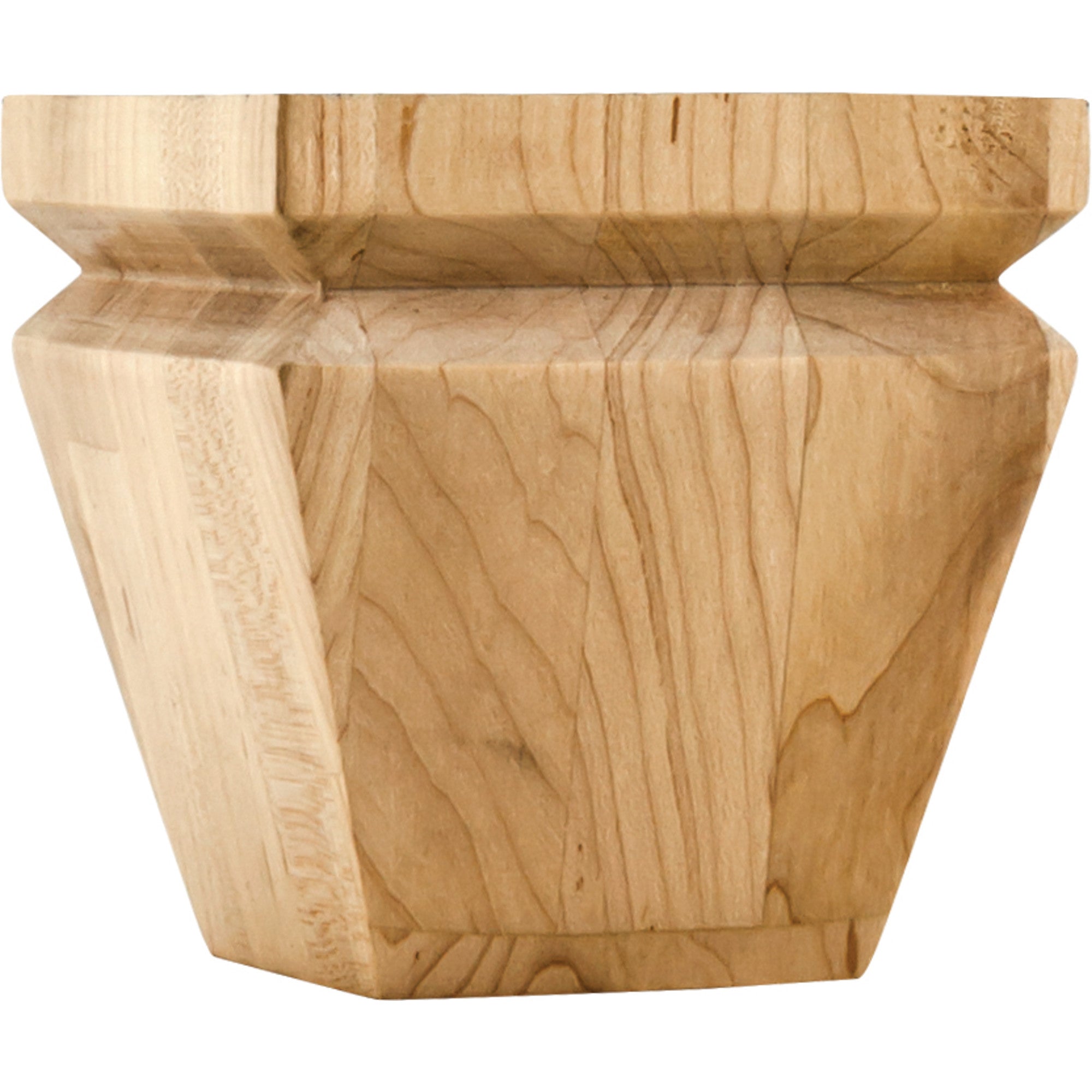 Hardware Resources 4" Square X 4" Tall Tapered Bun Foot With "V" Groove