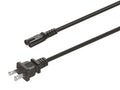 Hafele Loox 2 Meter Led Power Cord For Driver, 2 US Prong Plugs, Black