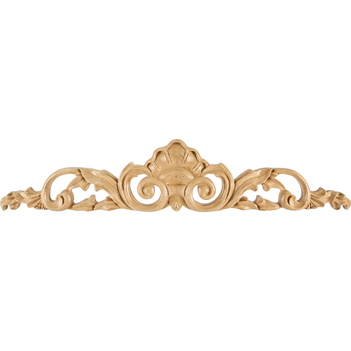 Hardware Resources Hand Carved Shell Onlay Rubberwood 36" Length 7-3/4" Height