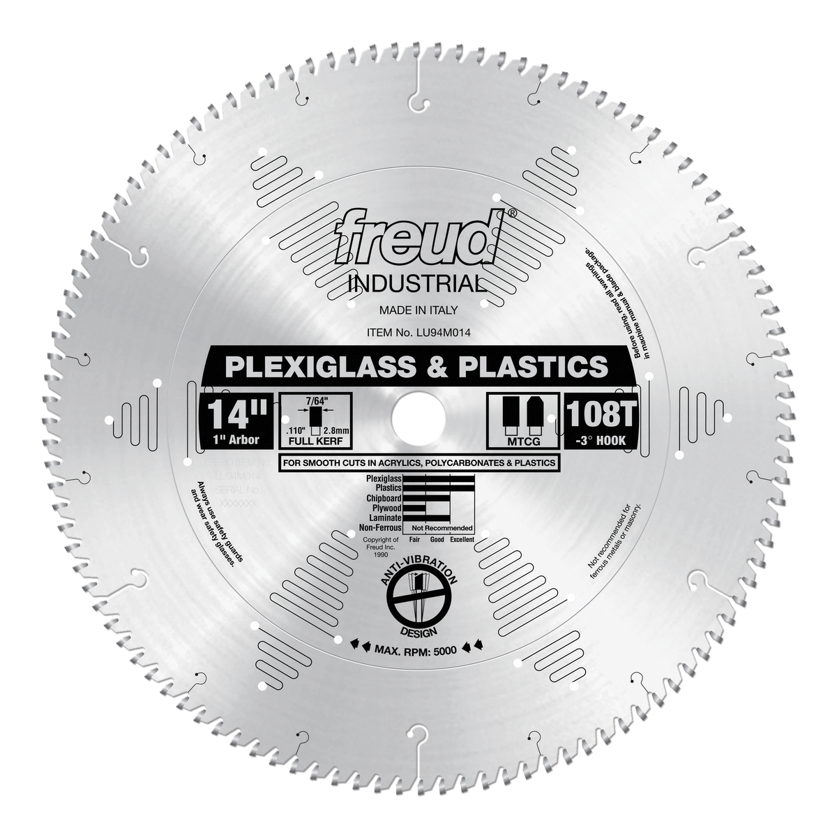 Freud Plexiglass And Plastic Blade 14 in. Diameter