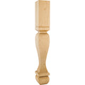 Hardware Resources Footed Square Post Rubberwood 35-1/2" Length 5" Width