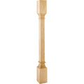 Hardware Resources Square Post Rubberwood 35-1/2" Length 3-1/2" Width
