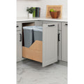 Hardware Resources Door Mount Pullout Waste Container System, Gray, 50 Quart, Double