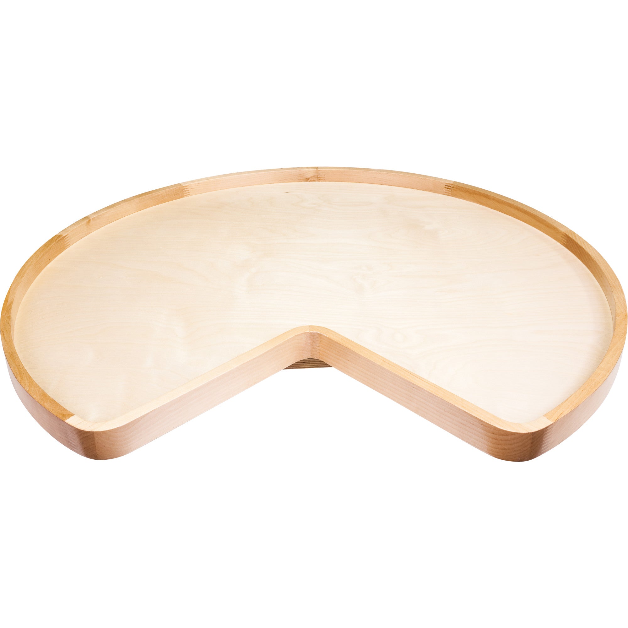 28" Diameter Kidney Wood Lazy Susan Set With Twist And Lock Adjustable Pole