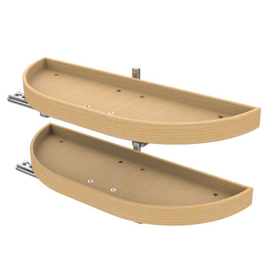 Rev-a-shelf Wood Classics Half Moon 2 Shelf Pivot And Slide Lazy Susan