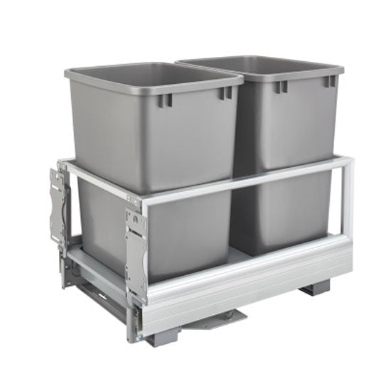 Rev-a-shelf Aluminum Bottom Mount Waste Container With Rev-A-Motion, 18"