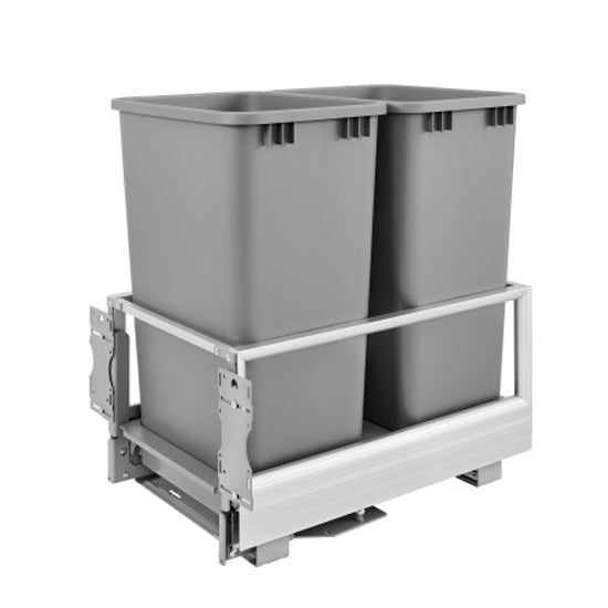 Rev-a-shelf Aluminum Bottom Mount Waste Container With Rev-A-Motion, 21"