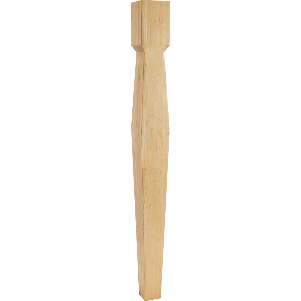 Hardware Resources Diamond Tapered Post Rubberwood 35-1/2" Length 3-1/2" Width