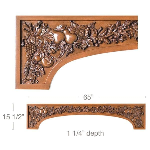 Embraced Palmette, 70"w x 12"h x 8"d