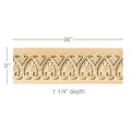 Traditional Rangehood, 84''w x 7 1/2''h x 2''d Maple