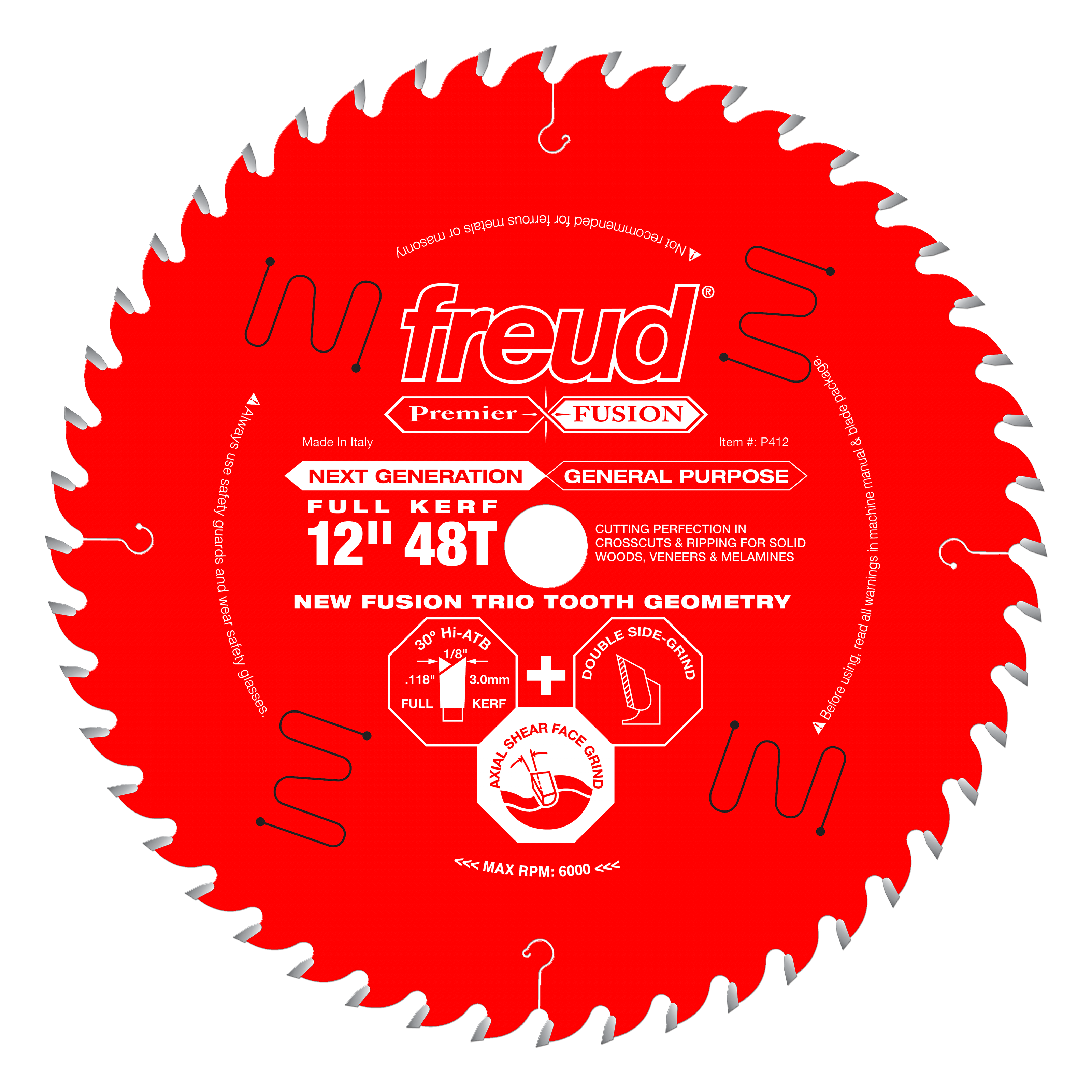 Freud Premier Fusion Series Carbide Saw Blades 12" Diameter