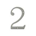 Deltana 4" Numbers Solid Brass Satin Nickel Number 2
