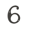 Deltana 4" Numbers Solid Brass Oil Rubbed Bronze Number 6