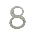 Deltana 4" Numbers Solid Brass Satin Nickel Number 8