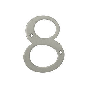 Deltana 4" Numbers Solid Brass Satin Nickel Number 8