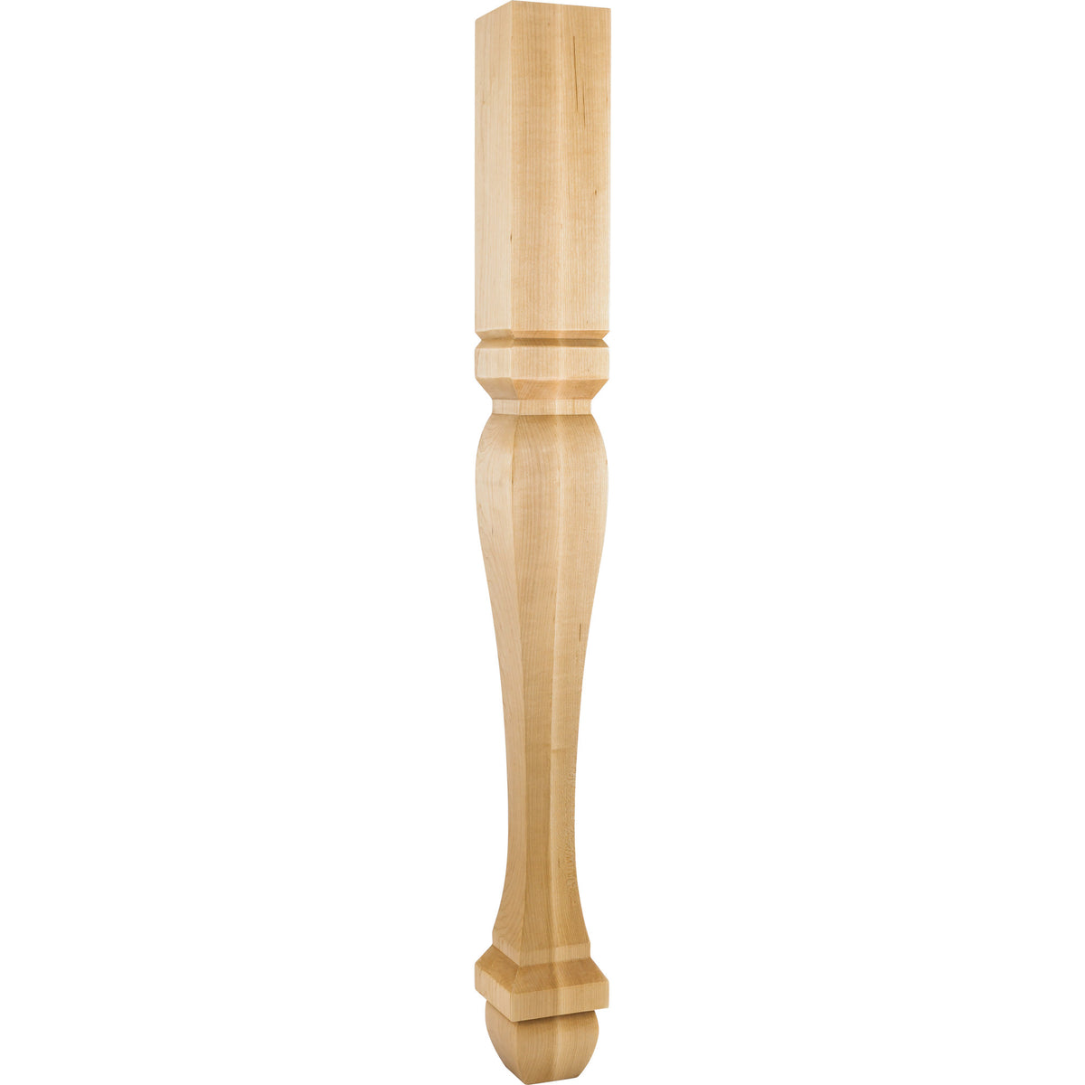 Hardware Resources Footed Square Post Hard Maple 35-1/2" Length 3-1/2" Width