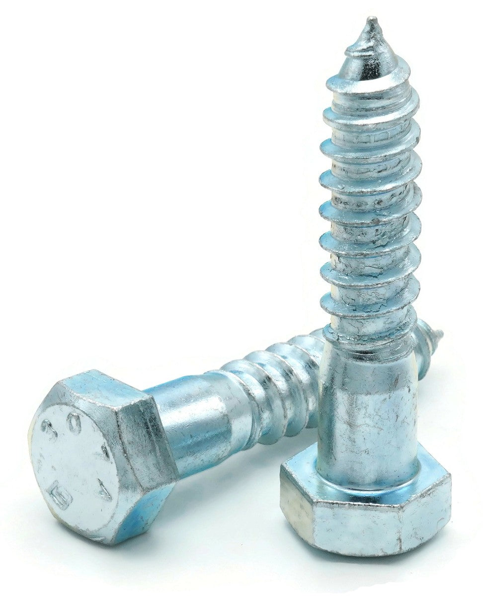 Screw Hex Lag 1/4-10 x 1-1/2" Zinc, Multiples of 1875