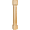 Hardware Resources Fluted Square Post Alder 35-1/2" Length 5" Width