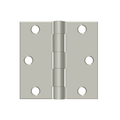 Deltana Square Hinge Residential, Satin Nickel, 3'' x 3''