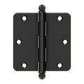 Deltana 3-1/2'' x 3-1/2'' Hinge With Ball Tips, Thickness .085'' Oil Rubbed Bronze 1/4" Radius