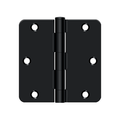 Deltana Steel Hinge 3-1/2" x 3-1/2" Black 1/4" Radius