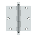 Deltana 3-1/2'' x 3-1/2'' Hinge With Ball Tips, Thickness .085'' Chrome 1/4" Radius