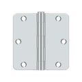 Deltana Steel Hinge 3-1/2" x 3-1/2" Polished Chrome 1/4" Radius