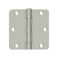 Deltana Steel Ball Bearing Hinge 3-1/2" x 3-1/2" Satin Nickel 1/4" Radius