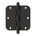 Deltana 3-1/2'' x 3-1/2'' Hinge With Ball Tips, Thickness .085'' Oil Rubbed Bronze 5/8" Radius