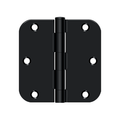 Deltana Steel Hinge 3-1/2" x 3-1/2" Black 5/8" Radius