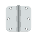 Deltana Steel Hinge 3-1/2" x 3-1/2" Polished Chrome 5/8" Radius