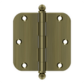 Deltana 3-1/2'' x 3-1/2'' Hinge With Ball Tips, Thickness .085'' Antique Brass 5/8" Radius